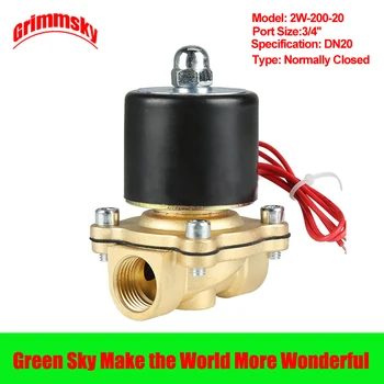 

DC12V/24V/AC110V/220V 2 way 2 position 3/4'' port water air diesel gas low viscosity fluids normally closed solenoid valve 24v
