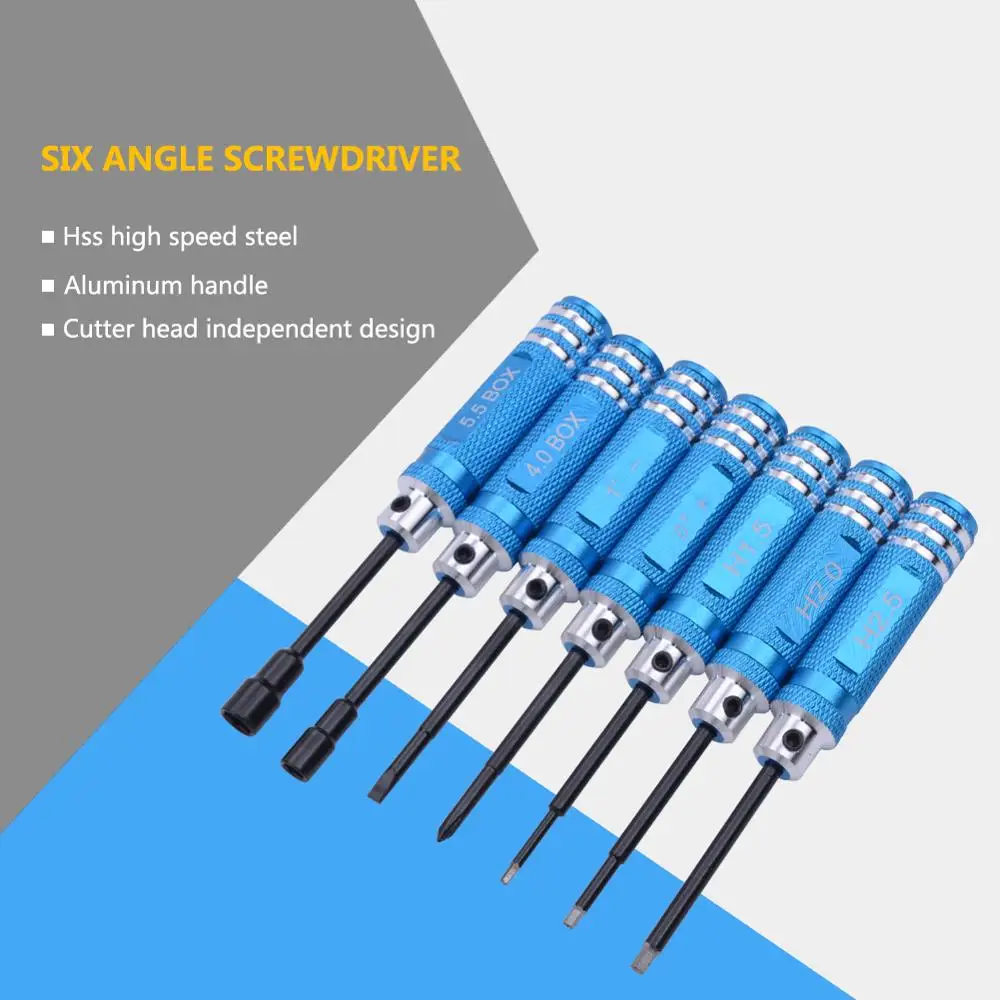 

Yieryi RC Tool Screwdriver Seven-piece Hex Combination Screwdriver Three Color Optional Home Repair Hardware Tools