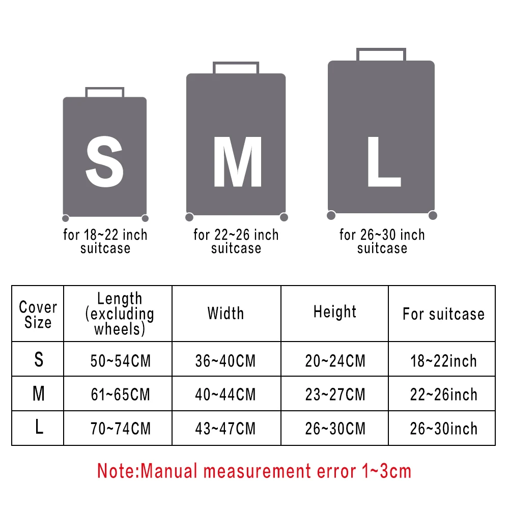 Luggage Cover Flower Printing Suitcase Protective Covers Elastic Suitcase Dust Cover Copri Valigia Travel Accessories Capa Mala