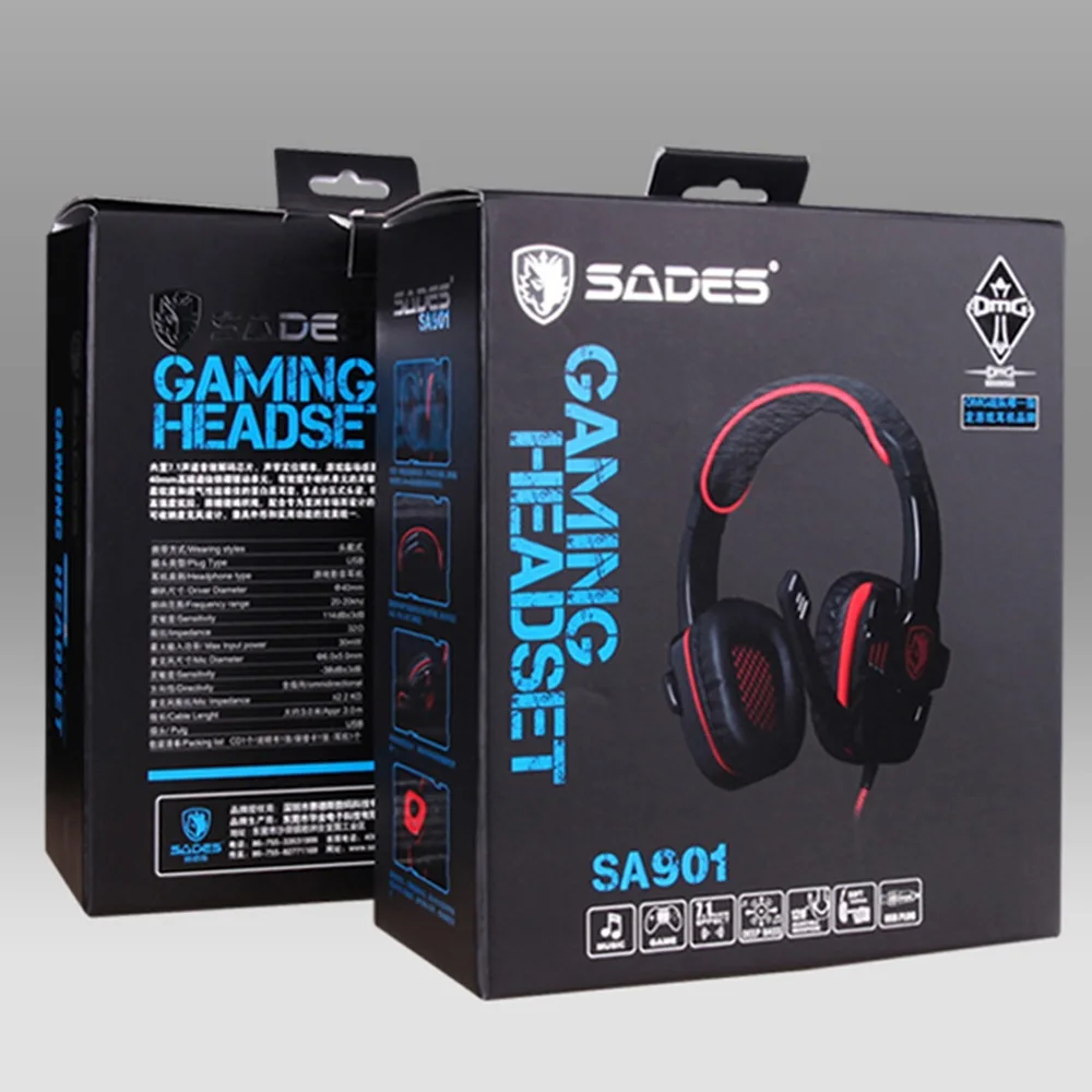 SADES SA901 Игровые наушники Виртуальная 7 1 стерео объемная USB игровая гарнитура с