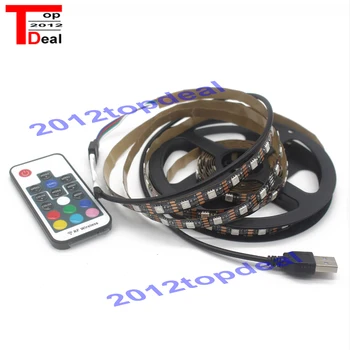 

5V USB LED strip 5050 RGB flexible light 5M IP65 Waterproof TV Background Lighting Strip with 17Key RF RGB Remote controller