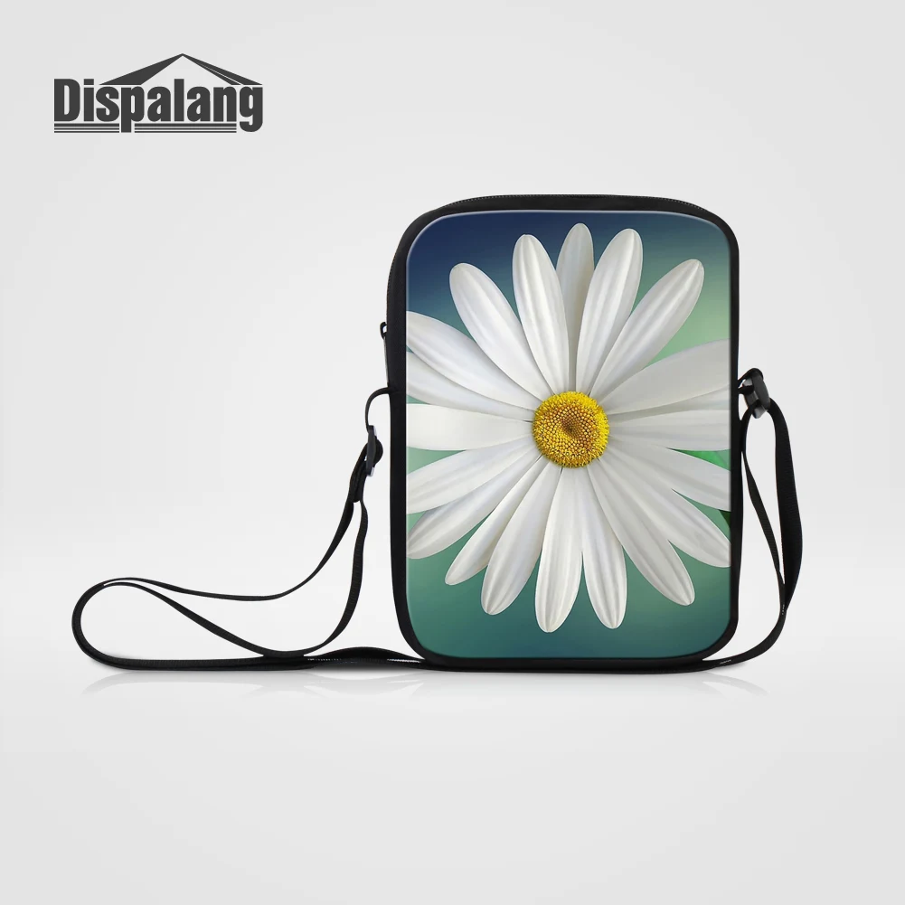 Women's Small Flap Female Shoulder Crossbody Bags For Girls White Flower Printing Mini Messenger Bag Children Fashion Schoolbags - Цвет: Bag17