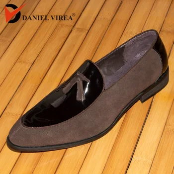 

daniel virea Leather and Suede Leather Men Wedding Party Shoes Men's Banquet Loafers #b271-13
