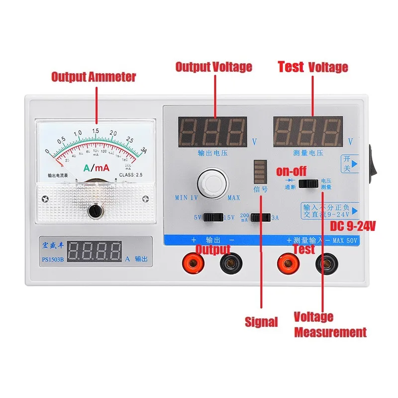 Регулируемый источник питания постоянного тока 100-240 В 15 в 3 А цифровой переключатель с ЖК-дисплеем регулятор напряжения GSM тест-PS-1500 сигнала