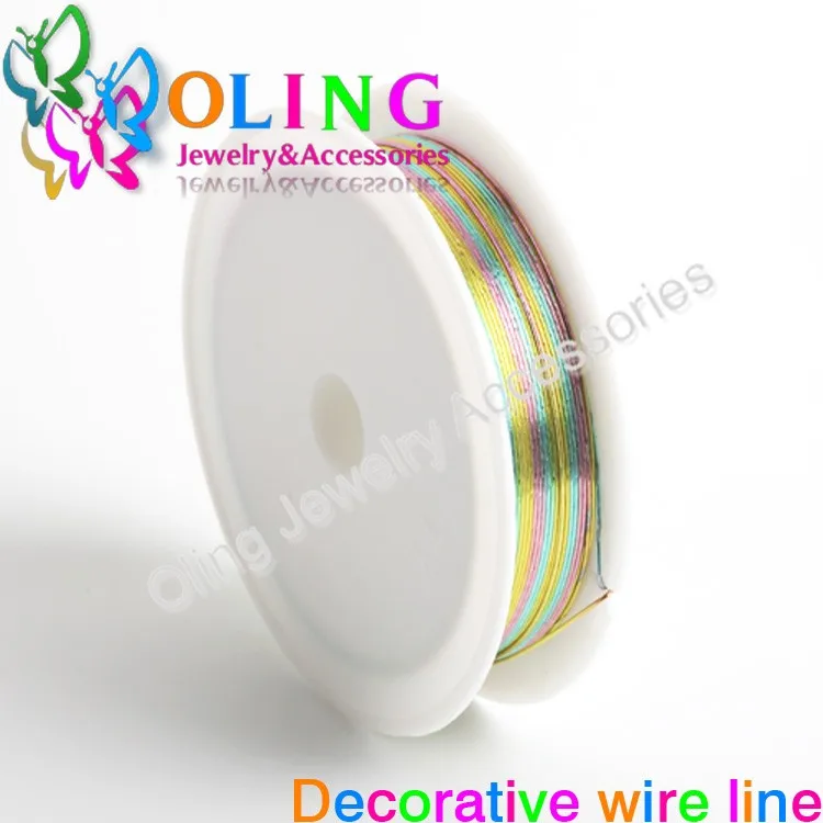 OlingArt 0.4MM 12M/Roll Wire Line Mixed Multicolor Plated Beaded Crafts DIY Choker Bracelet Necklace Jewelry Making OlingArt 0.4MM 12M/Roll Wire Line Mixed Multicolor Plated Beaded Crafts DIY Choker Bracelet Necklace Jewelry Making