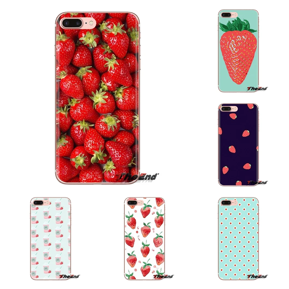 

For LG Spirit Motorola Moto X4 E4 E5 G5 G5S G6 Z Z2 Z3 G2 G3 C Play Plus Mini Strawberry Fruit Pattern Collage Silicone Bag Case