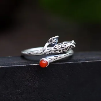 

S925 vintage pure silver south artistic temperament female nationality also old forest female adjustable ring