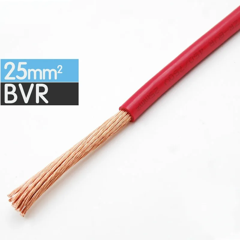 

10/50 Meters ZR Flame retardant line BVR-25mm Square Multiple soft strands Household Home improvement Copper Wire DIY