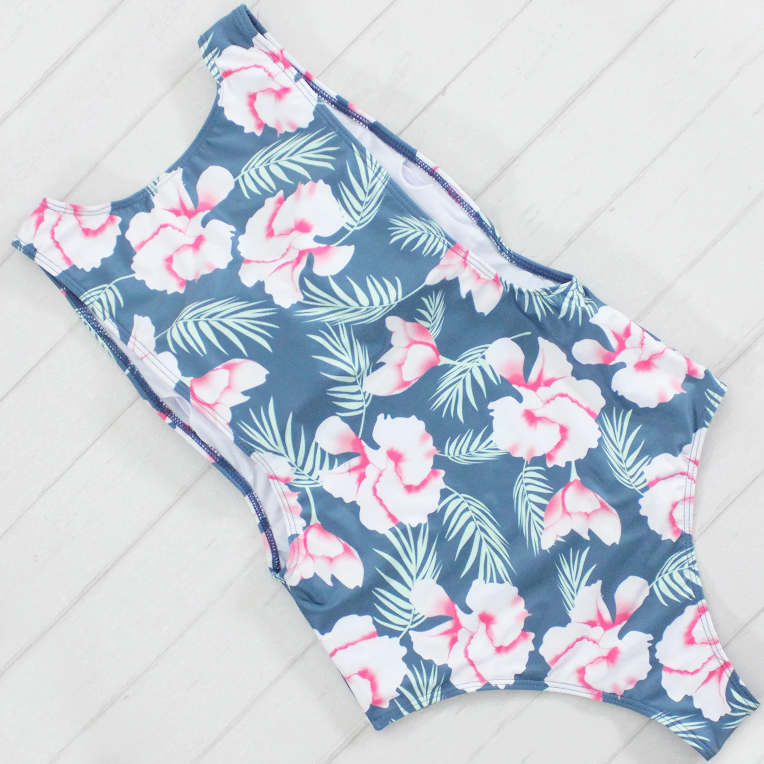 Купальник женский монокини большого размера с цветочным принтом|swimwear swimming|bain