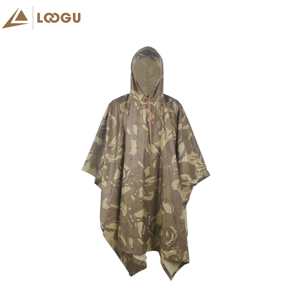 Многофункциональный Камуфляжный дождевик Desert Camo военное пончо от дождя для
