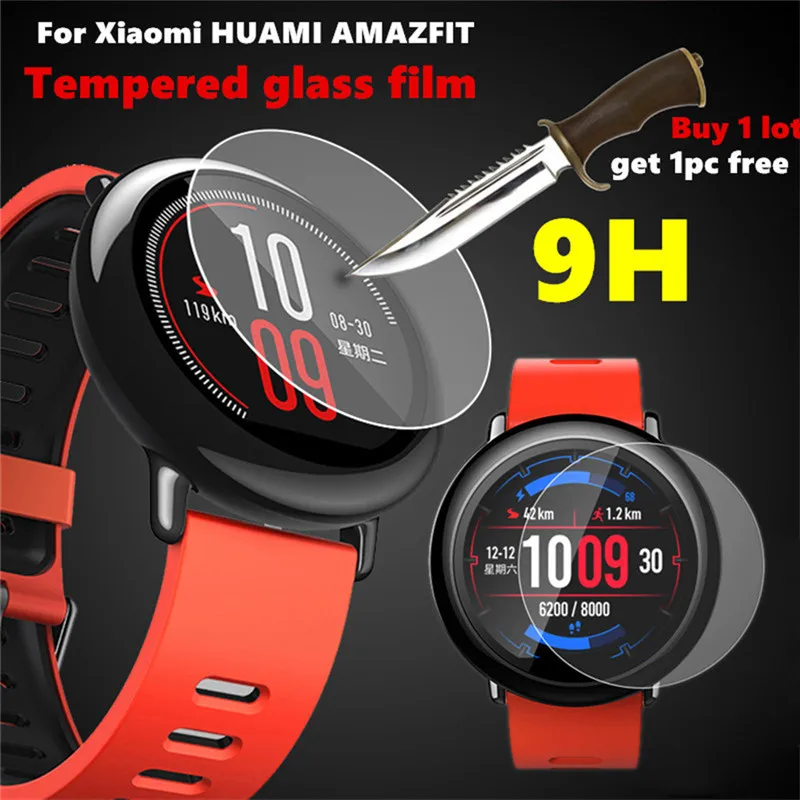 Закаленное стекло пленка для Xiaomi Huami Amazfit спортивные часы крышка Взрывозащищенная защитная пленка на весь экран Закаленное стекло пленка