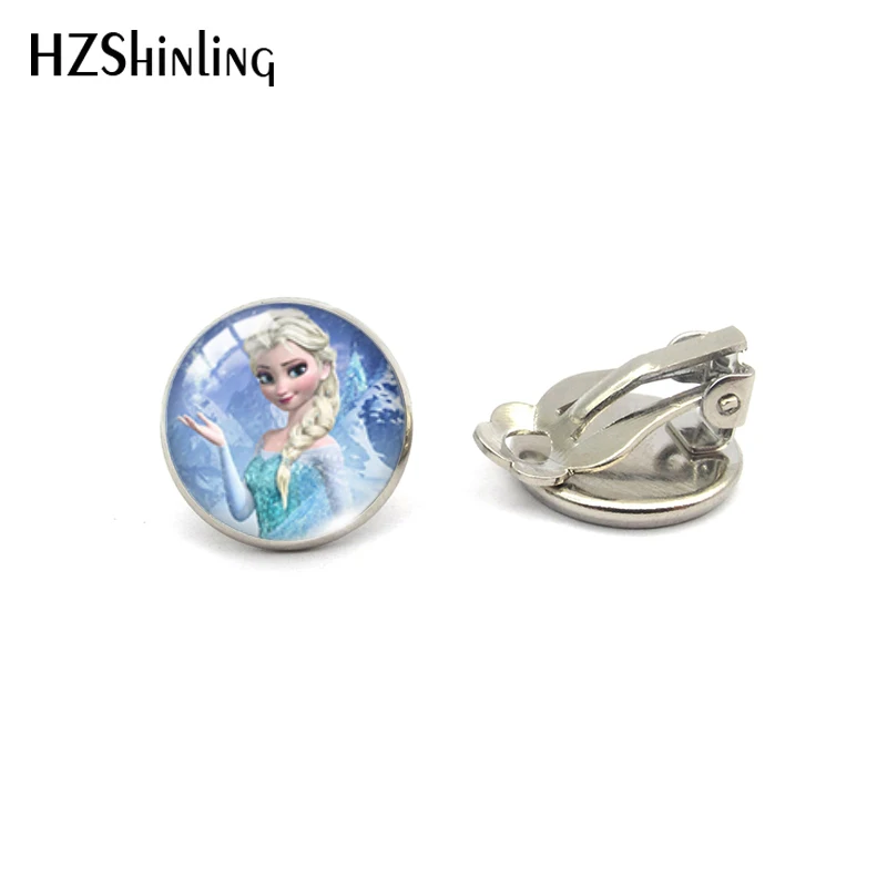 HZSHINLING/Лидер продаж, модные серьги с изображением Эльзы и Анны, кабошон, без пирсинга, лучшие подарки для девочек