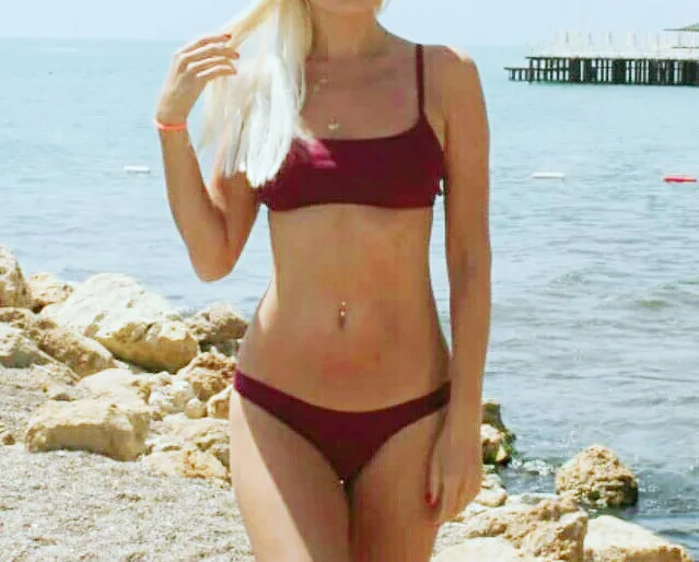 2019 nuevo conjunto de Bikini sólido de verano para mujer push-up sujetador sin relleno traje de baño triángulo bañador traje de baño biquini