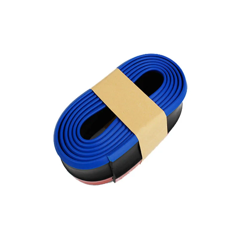 2,5 м автомобиль передний бампер губы протектор автомобиля резиновые полосы стайлинга автомобилей аксессуары наклейки для KIA sportage Рио sorento cerato k2 k3 - Цвет: Black with Blue