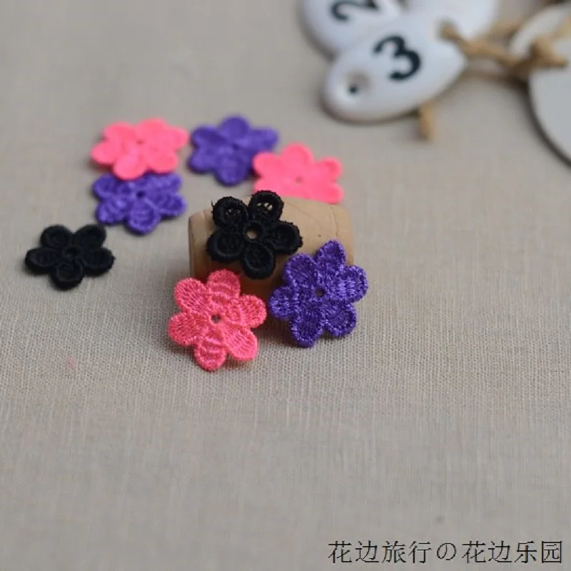 

Sale Knitted Mesh Sewing Accessories French Lace Fabric Lace Accessories Diy Color Floret Flower Stickers Patch 10 pieces 1 lot