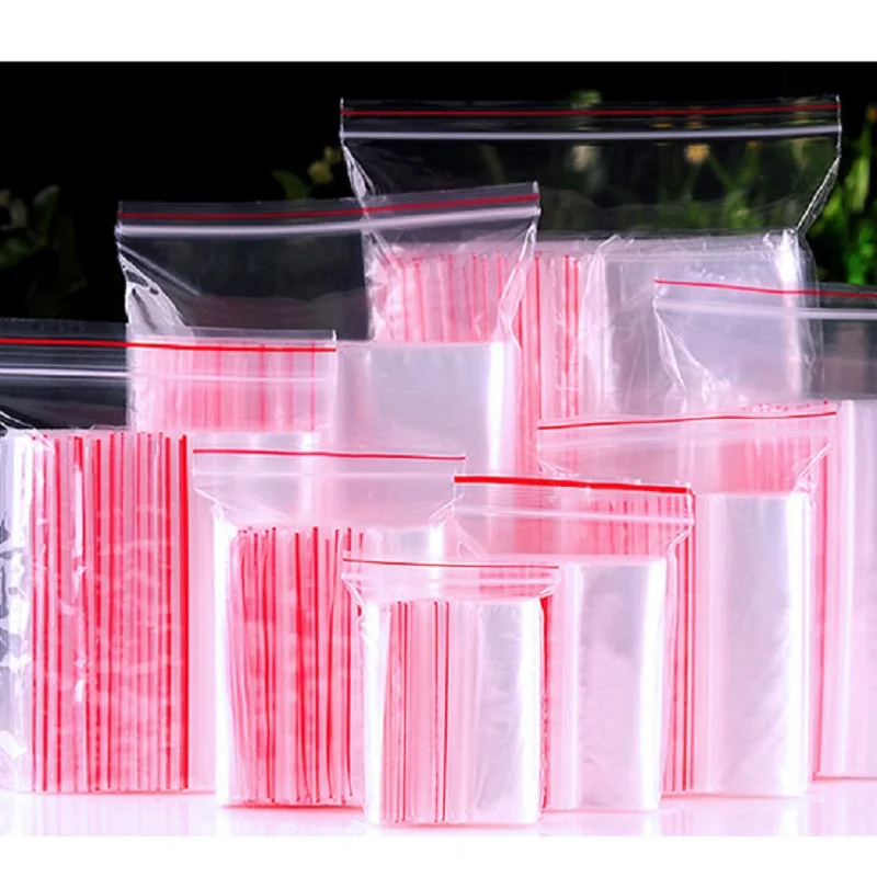 Spot PE Ziplock Bag Thicken Seal Bag Прозрачная пластиковая сумка Большая средняя и маленькая печать Карманная одежда Упаковка Пластиковый мешок печать