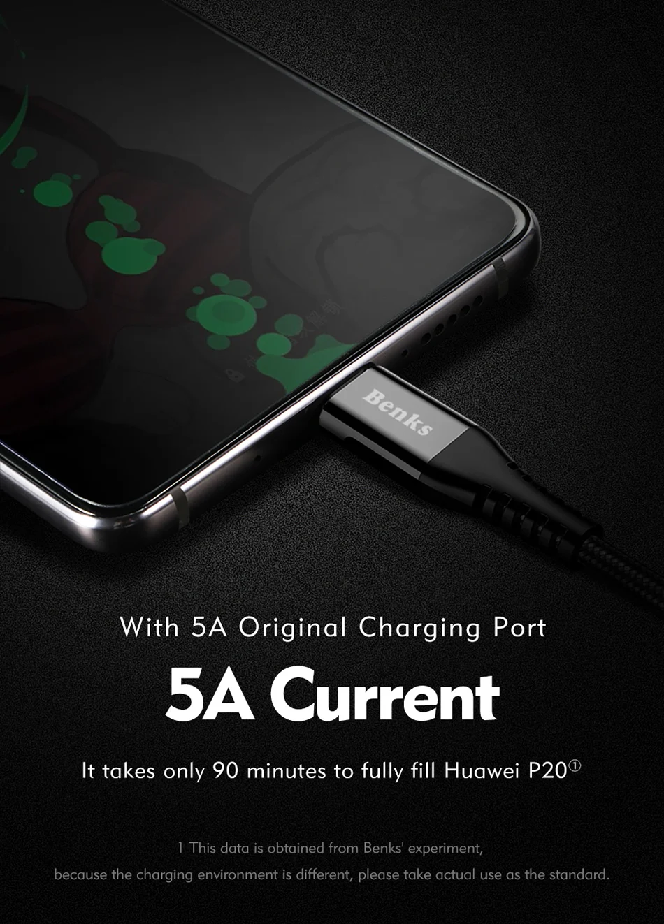 Benks Nylon USB Type C Fast Charging Cable For Samsung S8 S9 Huawei P10 P9 Plus Xiaomi 6 5 Android  Phone 5A Charger Cables 1 (3)