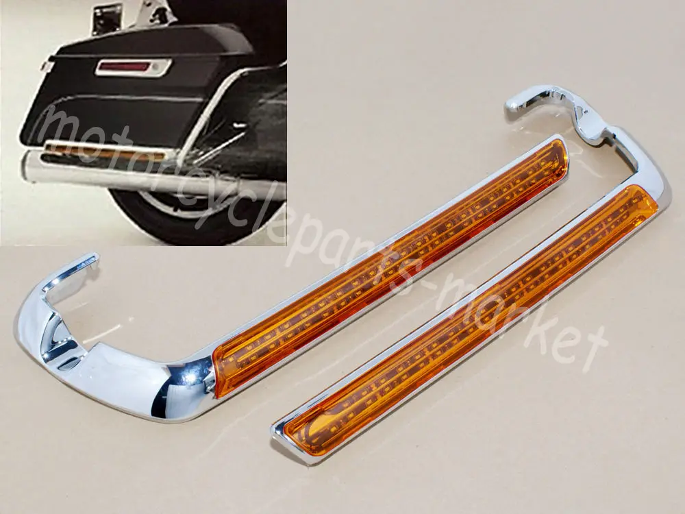 

Standard Amber/Red Lens Saddlebag LED Side Marker Light For Harley Road King Electra Glide Ultra Limited FLHR FLHX FLHTK 2014-up