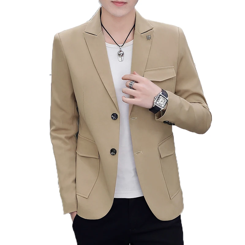 Мужской костюм с блейзером Мужской Блейзер Костюмы Бизнес Slim Fit куртки пальто мужской хаки мужской костюм пиджак мужской смокинг платье M-3XL
