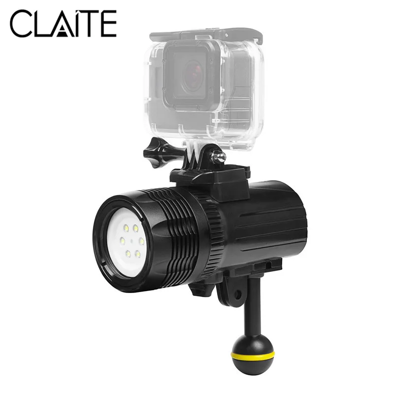 

CLAITE Professional Scuba Diving Flashlight Underwater 1500Lumen LED XM-L R3 LED Photography Video Light Zoomable 4 Modes