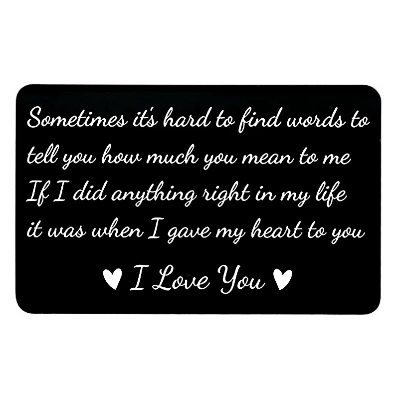 

Birthday Gift for girlfriend boyfriend wallet card I LOVE YOU present party favor Valentines day gift anniversary