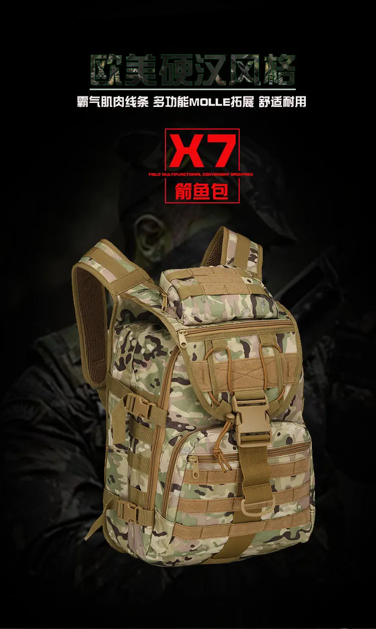 1000D нейлоновый тактический рюкзак военный рюкзак Водонепроницаемый армейский рюкзак для спорта на открытом воздухе, кемпинга, туризма, рыбалки, охоты сумка
