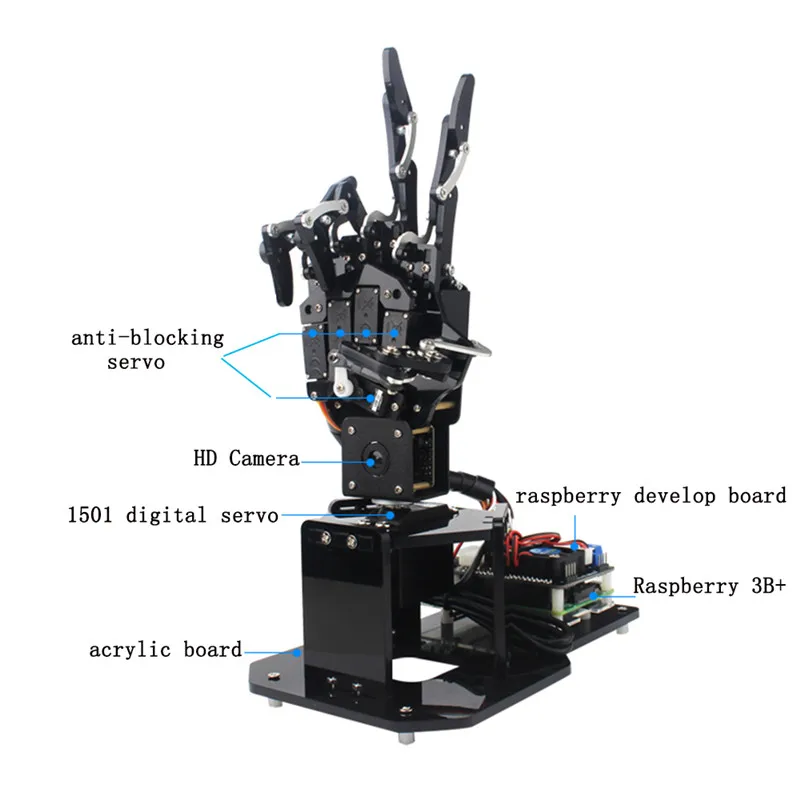 LOBOT uHand2.0 Raspberry 3B+ программируемое распознавание цвета лица ПК/ручка управления RC рука робота и 480P камера
