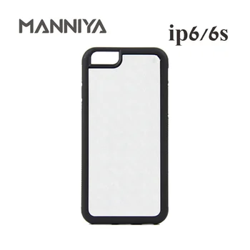 

MANNIYA Best blank 2D Sublimation Blank rubber TPU+PC Case for iphone 6/6s with Aluminum Inserts 10pcs/lot