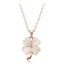 New Arrival Clover Opal Necklace Silver Plated Hot Sell Necklaces Nickel Free Elegant Women Jewelry
