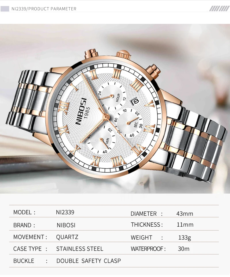 NIBOSI Mens Sport Watches Men Waterproof Luxury Brand Watch 2018 Fashion Full Steel Analog Quartz Wristwatch Relogio Masculino   (4)