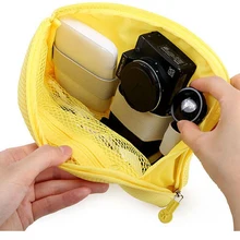 3Color Mini Zipper Hard Headphone Case PU Leather Digital Bag Protective Usb Cable Organizer Portable Earbuds