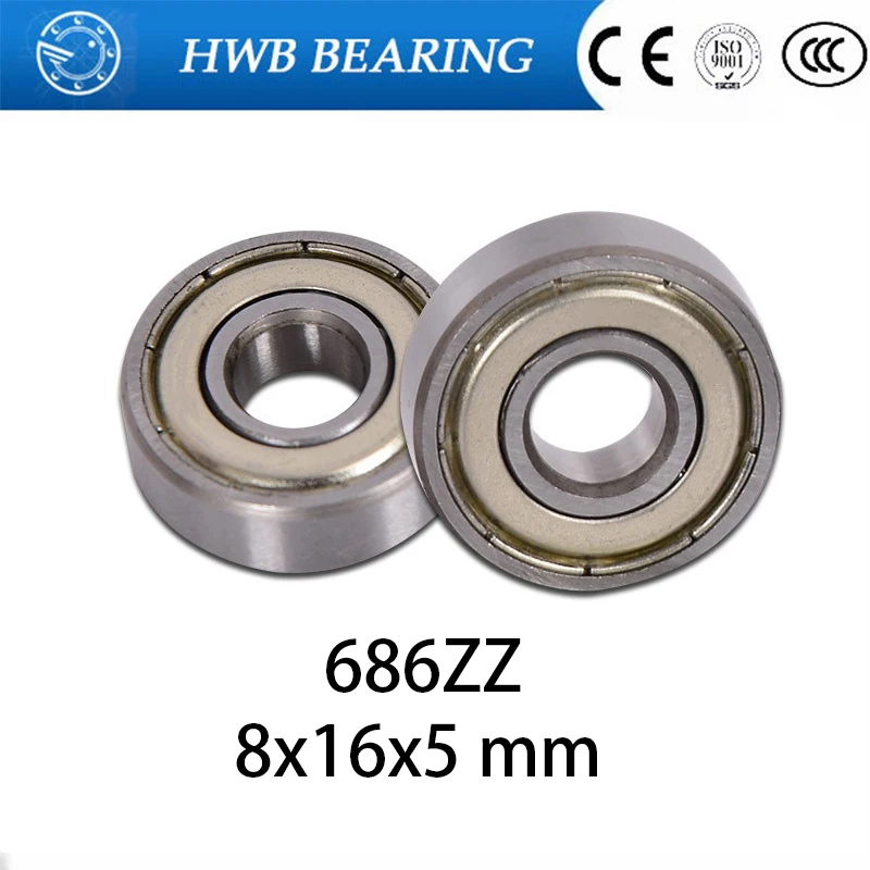 Free shipping 30pcs 688ZZ (8x16x5 mm) Metal Double Shielded Ball