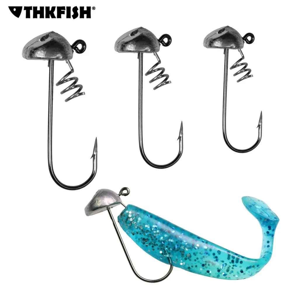 5Pcs Lead Jig Heads Fishing Hook With Spring Anti off 5g 7g 10g Carp