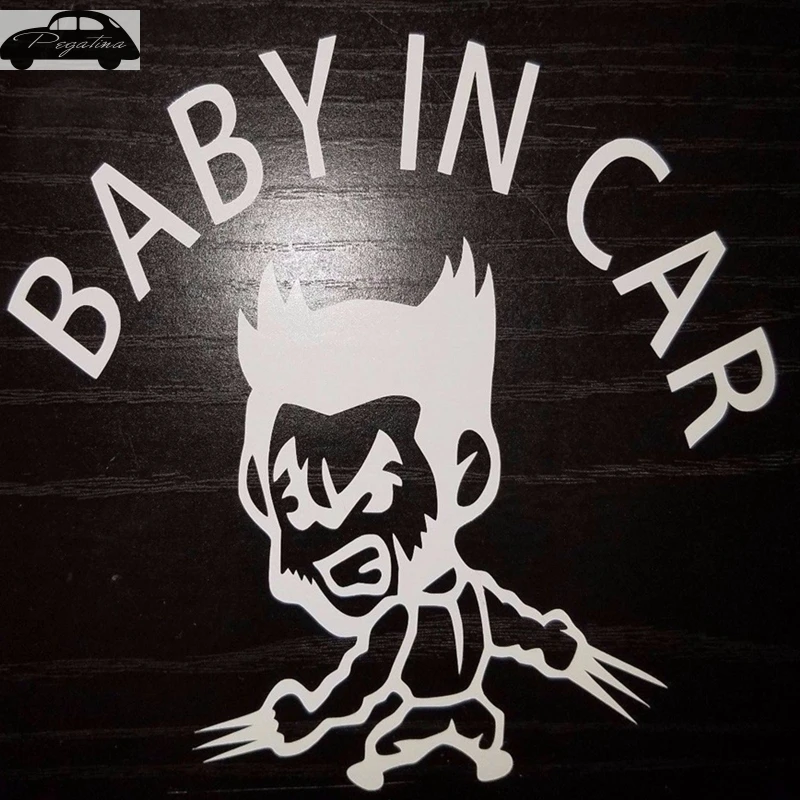 Pegatina Baby In Car Waving Baby on Board Safety Sign Cute Car Decal Vinyl Sticker