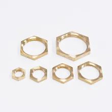 5PCS/Lot Brass Hex Lock Thin Nuts Plumbing Pipe Fitting M10 M12 1/8