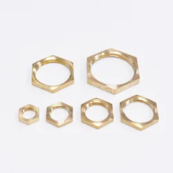 5PCS/Lot Brass Hex Lock Thin Nuts Plumbing Pipe Fitting M10 M12 1/8