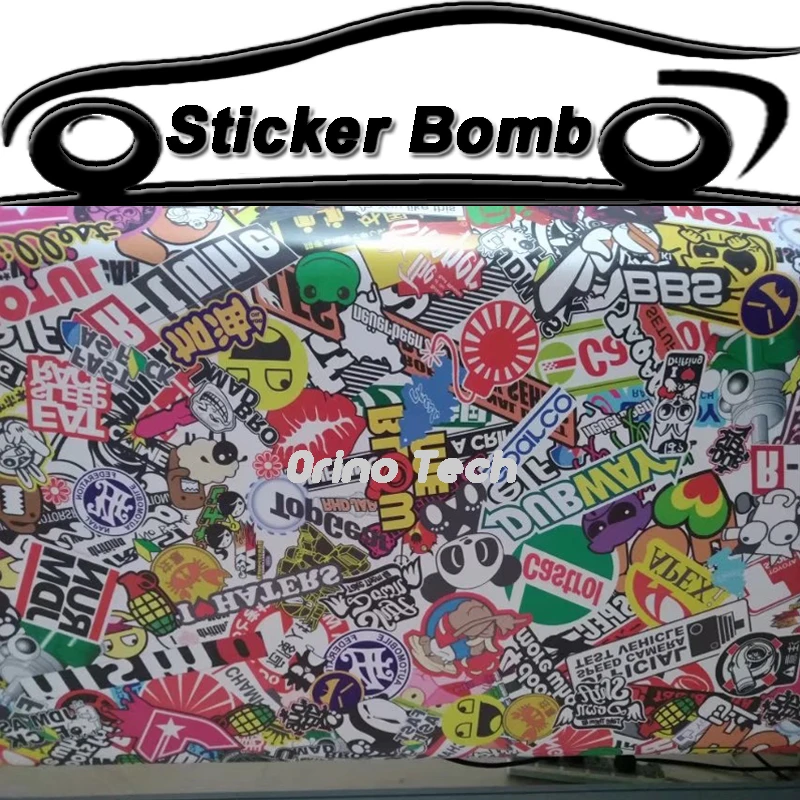 Classical Sticker Bomb Stickerbomb Car Foil Vinyl Wrap Car Styling
