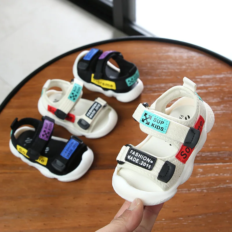 

New Children's Magic Sticker Sandals for Summer 2019 Anti-skid Soft Bottom with Open Toes Boys Girls toddler shoes 0-1 years old