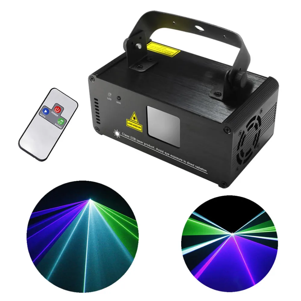 New Remote 8 CH DMX Mini Green Blue Cyan GBC 200mW Laser DPSS Stage Lighting Scanner DJ Party Show LED Projector Light DM-GBC200