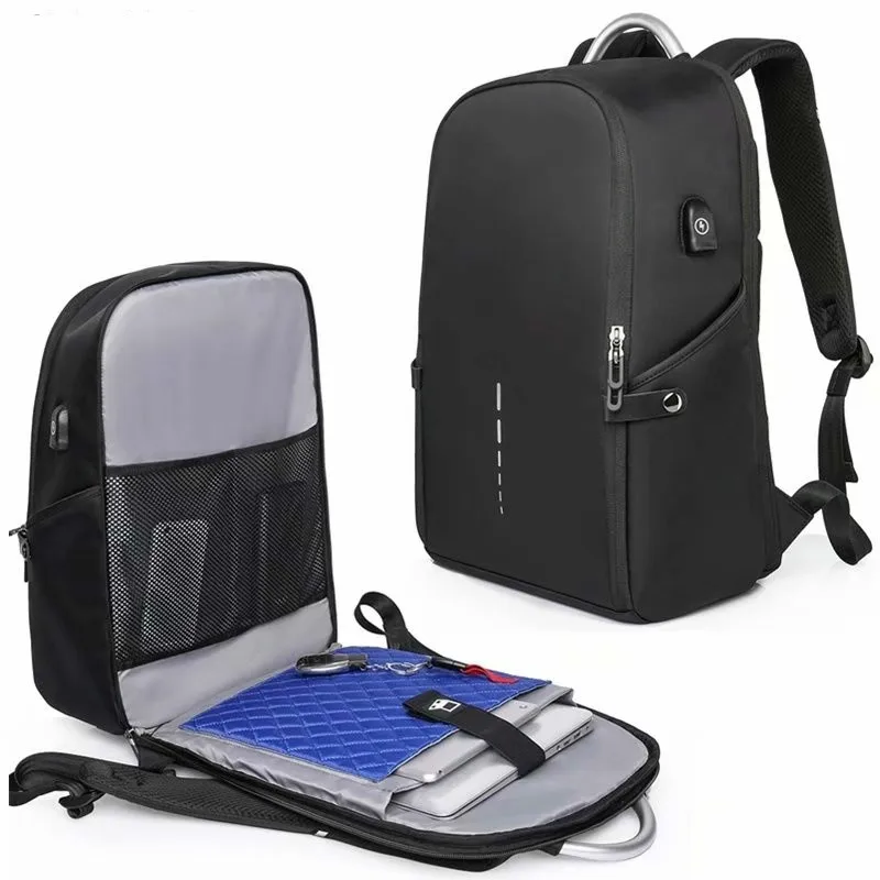 

Men's Oxford Cloth Backpack Casual Outdoor Student Bag Lightweight Backpack with USB Charging Interface