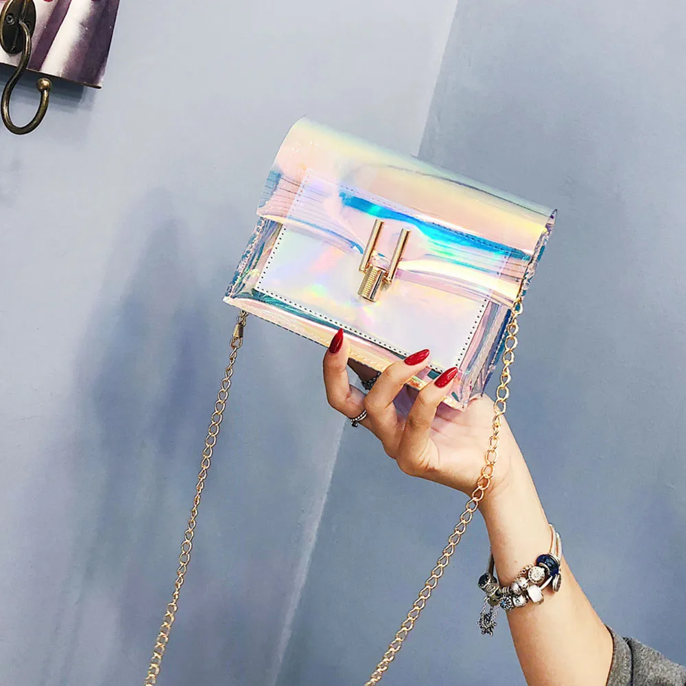 Женская сумка через плечо модная лазерная прозрачная сумка через плечо сумка-мессенджер через плечо пляжная сумка дизайн сумки на плечо# YY