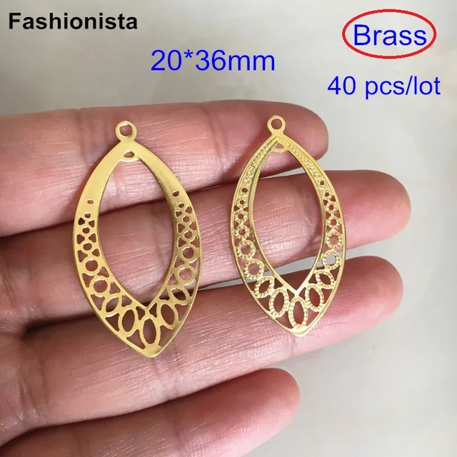 40 pcs brass marquise shape filigree metal sheet 36 20mm shuttle filigree metal sheets