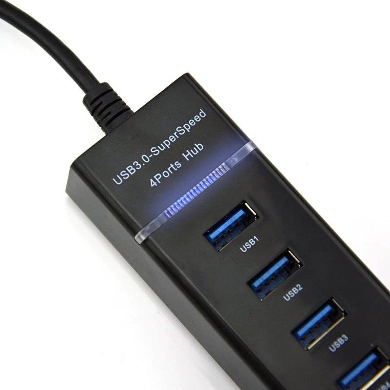 4 Порты и разъёмы USB 3,0 Hub Высокоскоростной разветвитель для компьютера Тетрадь портативных ПК Mac MacBook WIN 7 8 Usb кабель компьютерные аксессуары