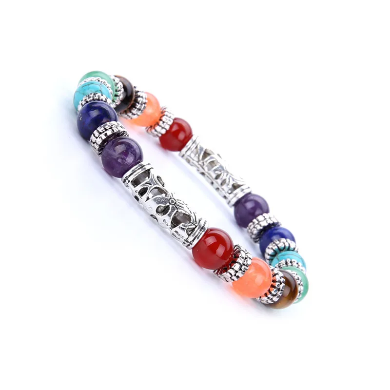 Auyikk Balance Colorful Stone Beads bracelets Fashion Jewelry Men Natural Bangles & Bracelets For Women Yoga Jewelry Fashion Jewelry