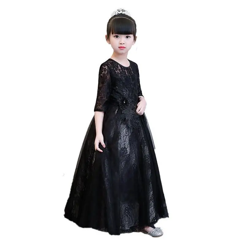 

2019 New Teenage Girls Lace Flower Tutu Princess Dress Kids Dresses For Girls Wedding Party Toddler Girl Clothing Vestidos F33