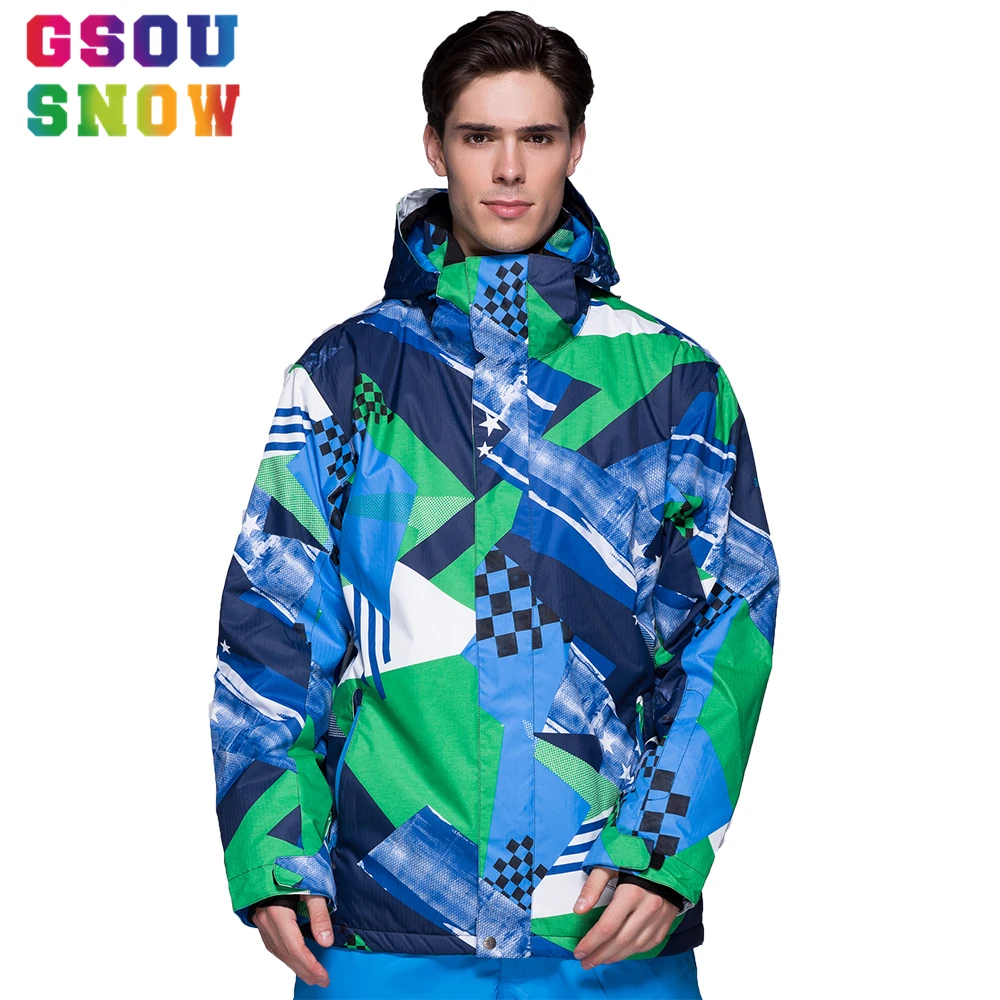 

GSOU SNOW Brand Men Ski Jacket Waterproof Skiing Jacket Winter Hooded Skiing Snowboarding Sport Jacket Breathable Men Clothing