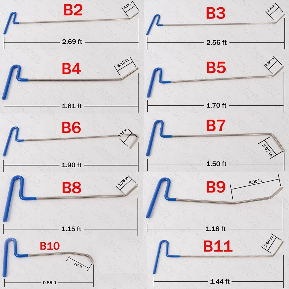 21 Pieces Auto Body Dent Removal Pdr Rod Tool Kit- Hail and Door Ding Repair Starter Set (A+B+C) (5)