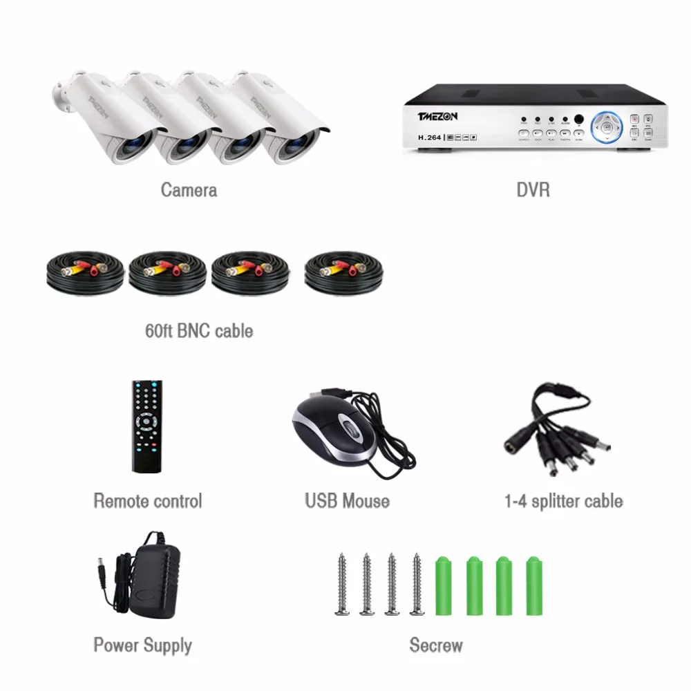 Tmezon AHD 4CH DVR 4 шт. 2.0MP 1080P камера 2 8 12 мм зум объектив CCTV система видеонаблюдения