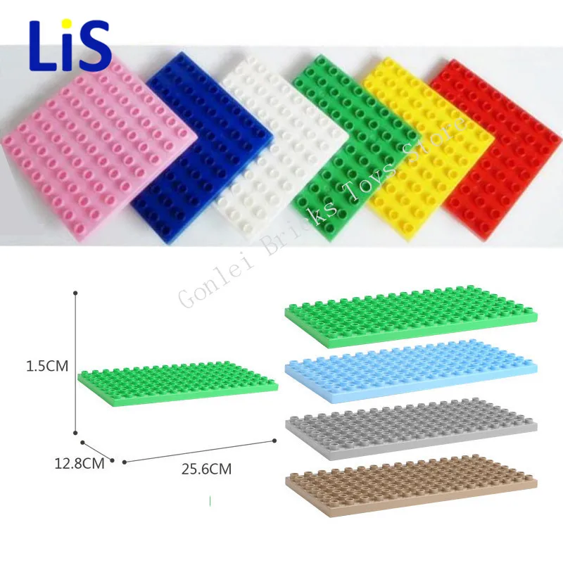 8X16 точек большие строительные блоки основные кирпичи опорная плита классический аксессуар DIY Совместимость Duploe части подарок детям