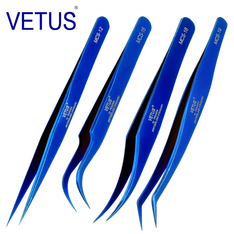 4 шт./компл. Vetus MCS Series Bright Blue Premium Beauty щипцы для макияжа наращивания ресниц очень